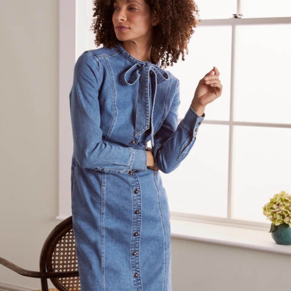 Boden Denim Shirt Dress Size US 2P NWT